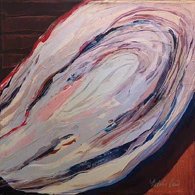 Natalie Klein, "Striated Rock," acrylic 20" x 20"